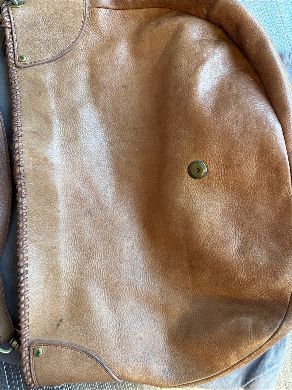 Vintage Mulberry Brown Leather Shoulder Hobo with Braided Trim AS - Picture 4 of 8